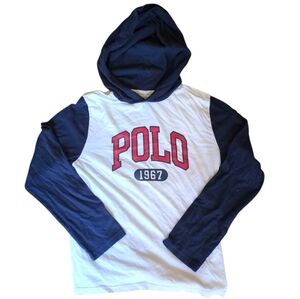 Polo Ralph Lauren Hoodie, 100% Cotton Long Sleeve Hooded T-shirt, Kids L 14/16